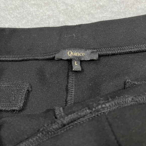 Quince Women's Ultra-Stretch Ponte Straight Leg Pants Black Size L 30" Inseam - Picture 5 of 8